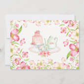Joli rose Floral Baby Tea Party Invitation (Dos)