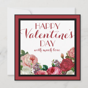 Joli Rose Floral Bonne Valentines Carte de jour