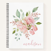 Joli Rose Floral Nom Journal Personnalisé/ (Devant)