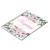 Joli rose Floral nommé Carnet d'écriture (Côté gauche)