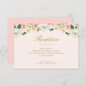 joli rose flou fleurs mariage carte de réception (Devant / Derrière)