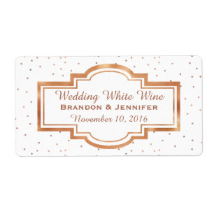 Joli Rose Gold Custom Wedding Mini Vins Étiquettes