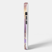 Joli Rose Gold Dragonfly iPhone 15 Coque violet (Verso / Gauche)