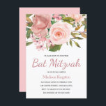 Joli Rose or rose Fleurs Bat mitzvah Invitation<br><div class="desc">Joli Rose or rose Fleurs Bat mitzvah Invitation Voir collection correspondante Dans Niche et Nest Store</div>