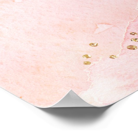 Joli rose Parties scintillant or doux 16 Affiche d (Coin)