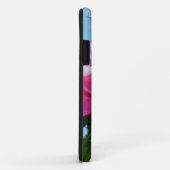 joli rose rose fleurs coque iphone avec nom. (Dos/Droite)