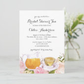 Joli Rose Rose Teacup Fête des mariées Invitation (Debout devant)