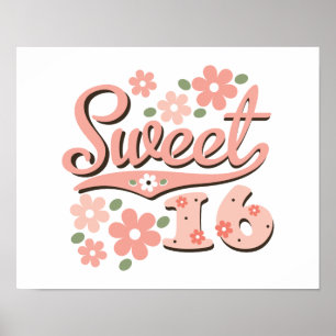 Joli rose Sweet 16 Poster Imprimer
