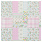 Joli Rosy Posy Chien Rose Faux Tissu Patchwork (Échantillon)