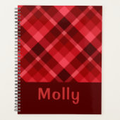 Joli Rouby Rouge Plaid Monogram Planner (Devant)