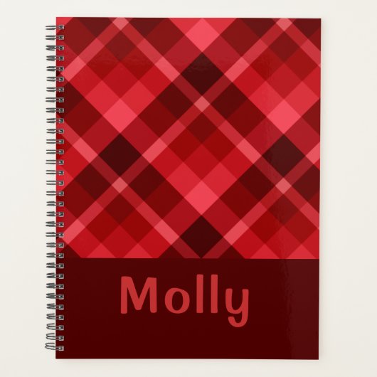 Joli Rouby Rouge Plaid Monogram Planner (Devant)