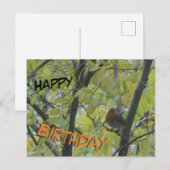 Joli Rouge-gorge dans l'Arbre Carte d'anniversaire (Devant / Derrière)
