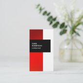 Joli Rouge Orange Linge de Carte de visite propre (Debout devant)