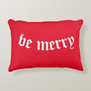 Joli rouge "sois joyeux" coussin accent de Noël
