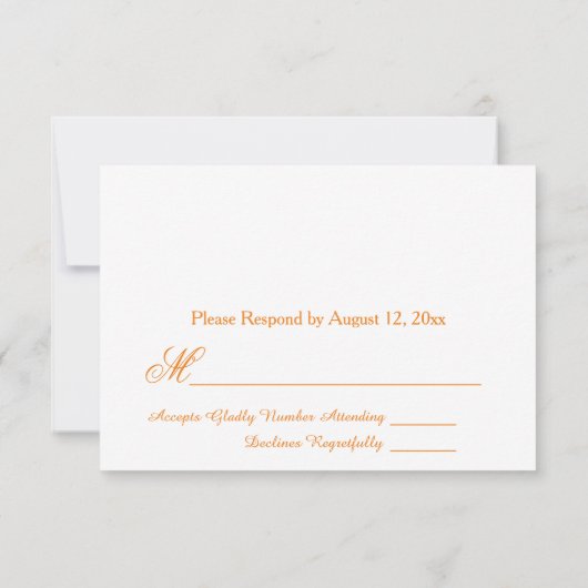 Joli RSVP orange et blanc (Dos)