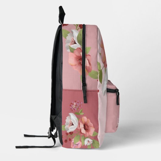 Joli sac à dos de fille à fleurs illustrées (Gauche)