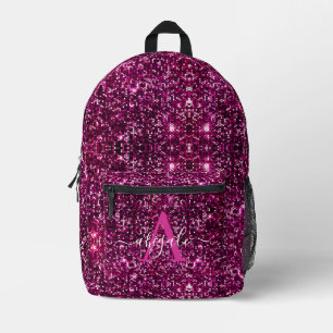 Joli Sac À Dos Imprimé Monogrammé Paillettes Rose