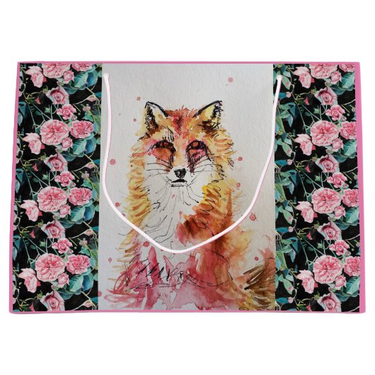 Joli sac cadeau d'art de peinture couleur Renard r (Devant)