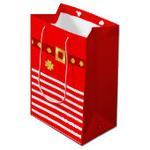 Joli sac cadeau rayé de Noël (Devant Angle)