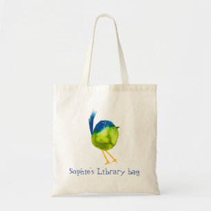 Joli sac de bibliothèque d'oiseaux jaunes