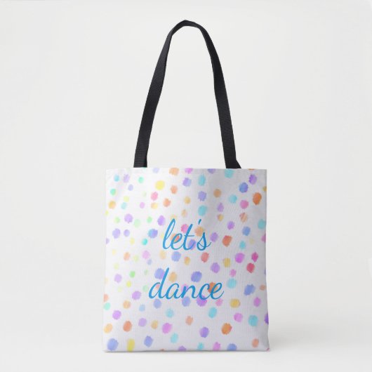 joli sac fourre-tout aquarelle points dansons (Devant)