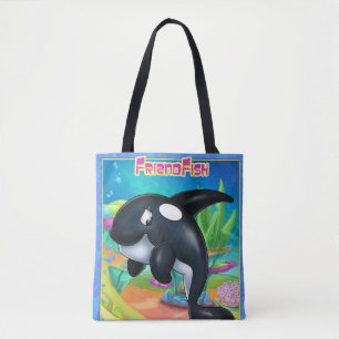 Joli sac fourre-tout de dessin animé avec baleine