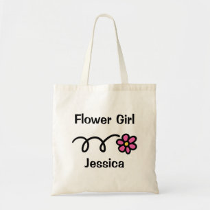 Joli sac fourre-tout fleur fille avec nom personna