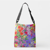 Joli sac fourre-tout fleuri printemps été boho col (Devant)