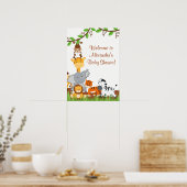 Joli Safari Jungle Animaux Baby Boy Shower Poster (Cuisine)