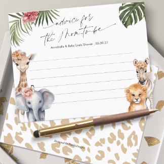 Joli Safari mignon Animaux Conseils pour cartes ma