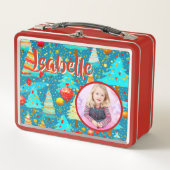 Joli sapin de Noël Enfants Photo Metal Lunchbox (Devant)