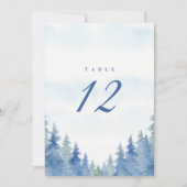 Joli sapin d'hiver numéro de table de réception (Devant)