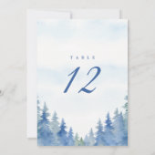 Joli sapin d'hiver numéro de table de réception (Dos)