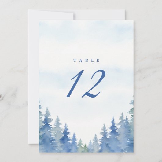 Joli sapin d'hiver numéro de table de réception (Dos)