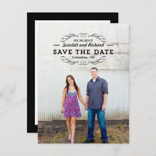 Joli Sceau Enregistrer La Carte Postale Date (Devant / Derrière)