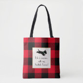 Joli Scottie Chien Buffalo Plaid Sac fourre-tout r (Devant)