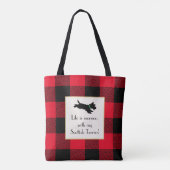 Joli Scottie Chien Buffalo Plaid Sac fourre-tout r (Dos)