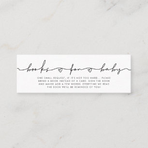Joli script blanc Livres pour carte de demande béb