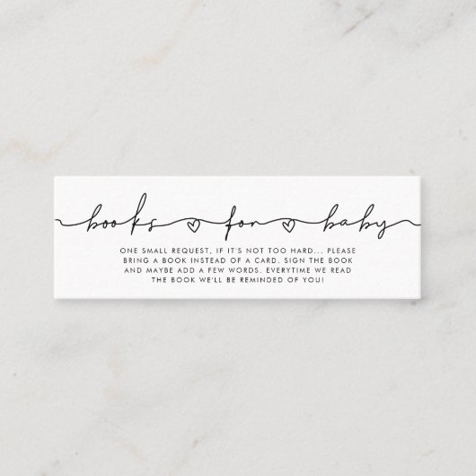 Joli script blanc Livres pour carte de demande béb (Devant)