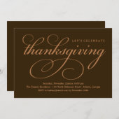 Joli Script Dîner de Thanksgiving Invitation (Devant / Derrière)