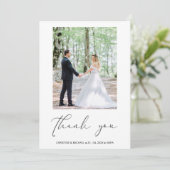 Joli script Mariage personnalisé Carte de remercie (Debout devant)