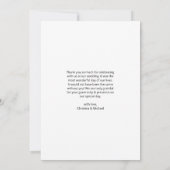 Joli script Mariage personnalisé Carte de remercie (Dos)