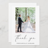 Joli script Mariage personnalisé Carte de remercie (Devant / Derrière)