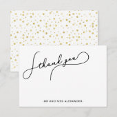 Joli script moderne et points de faux or Merci (Devant / Derrière)