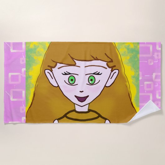 Joli Serviette de plage rose (Devant)