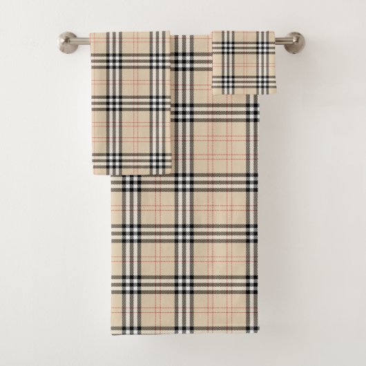 Joli Serviette Tartan Plaid Beige (En situation)