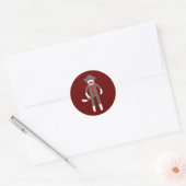 Joli Singe Sock Souriant avec Sticker Cravate (Enveloppe)