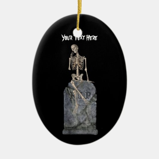 Joli Skeleton Tombstone Halloween Ornement (Devant)