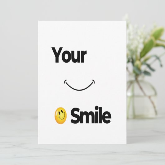 Joli Smile Face Invitation avec message positif (Debout devant)
