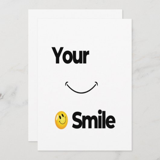 Joli Smile Face Invitation avec message positif (Devant / Derrière)
